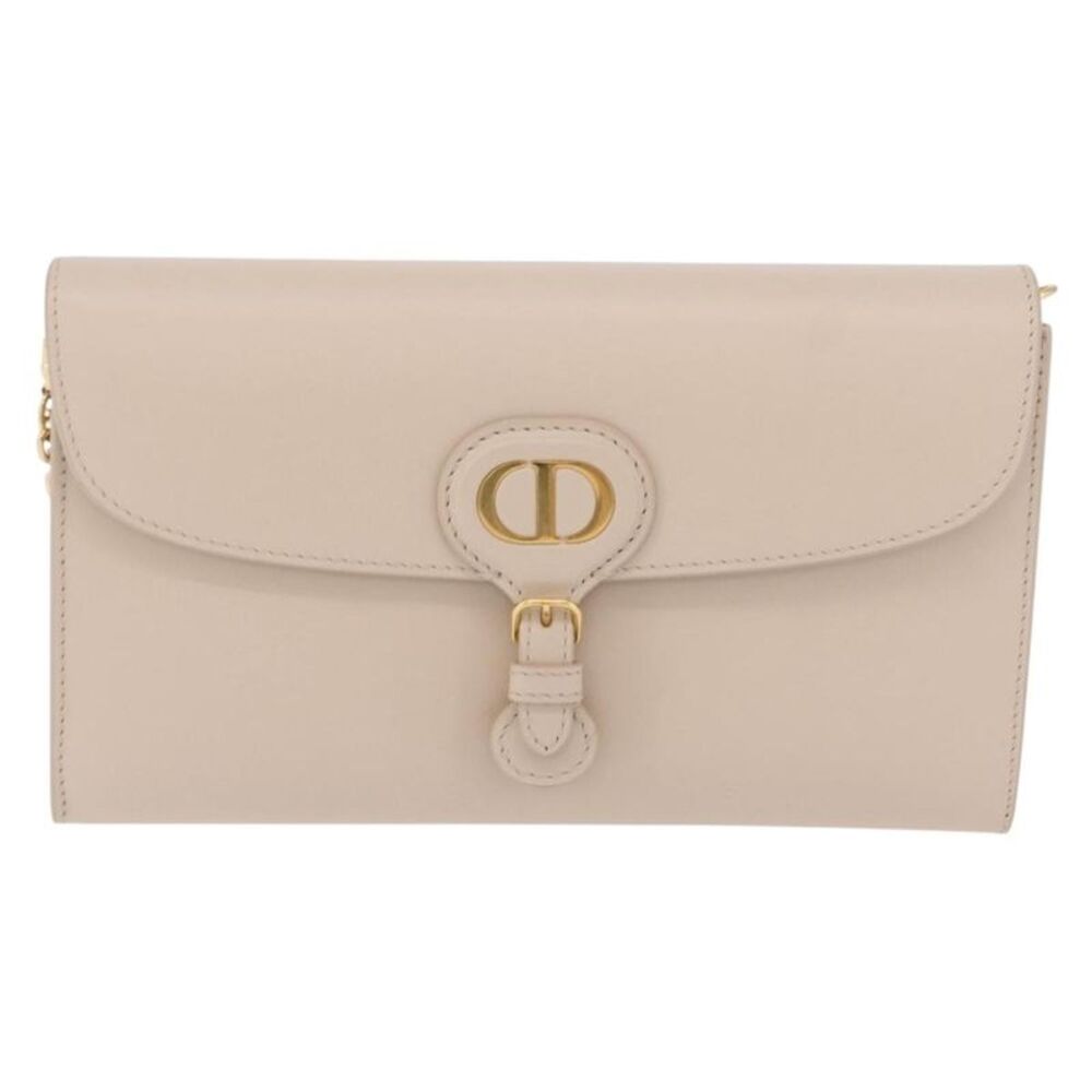 Christian Dior Bobby Flap Leather Beige Leather Shoulder Bag Bag